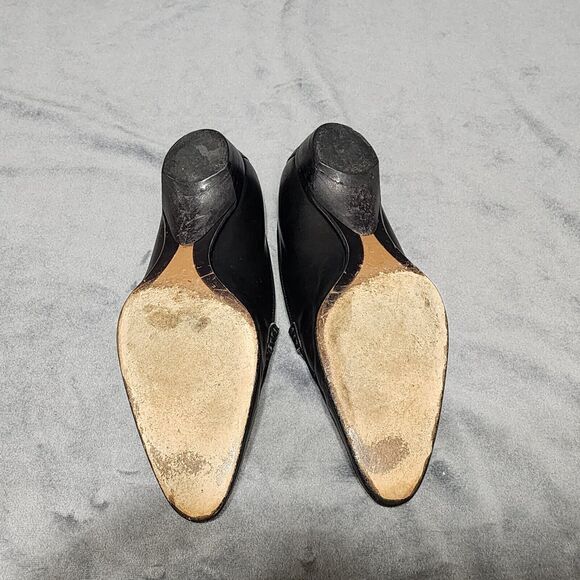 Tod's Loafer Shoes Women's 7 Black Leather Pointed Toe Low Heels Italy - Picture 9 of 15